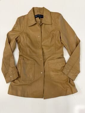 Kenneth Cole Women's Leather Jacket M Brown